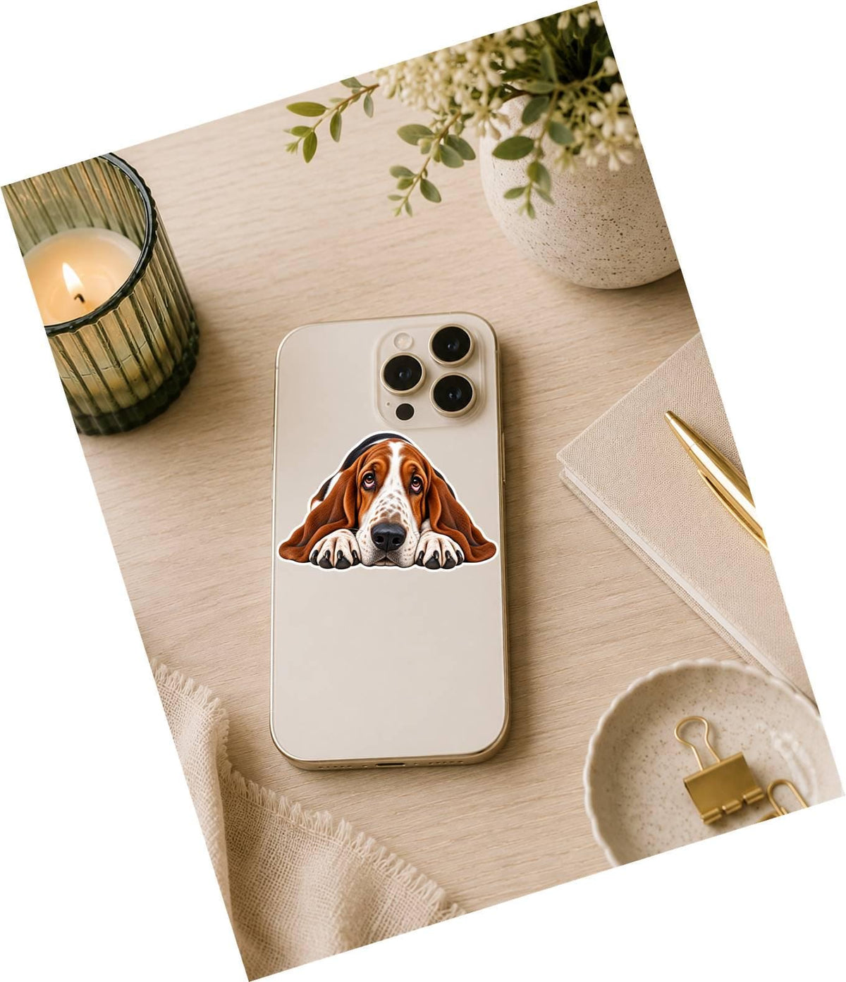 Basset Hound Sticker, Basset Hound Dog Vinyl Decal, Waterproof Laminated Dog Sticker st 105