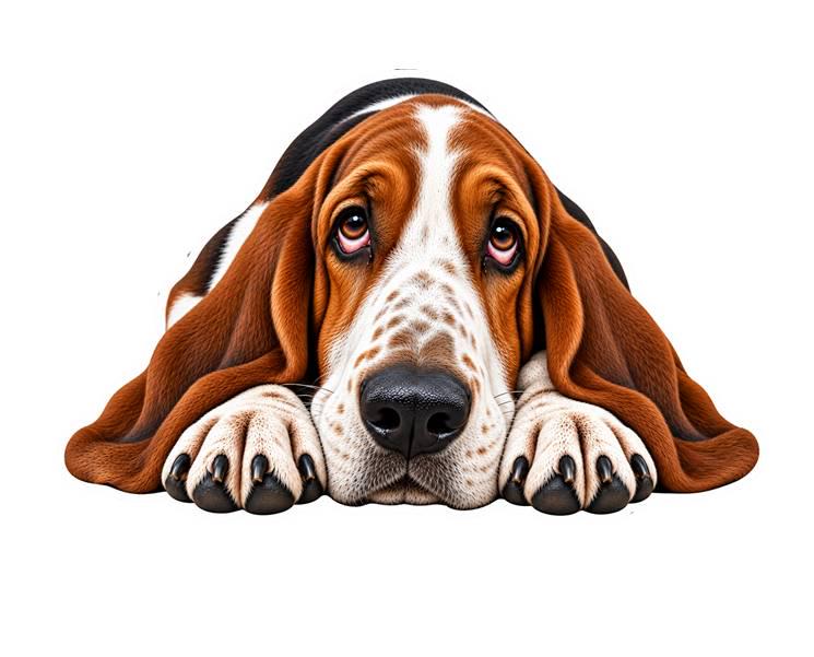 Basset Hound Sticker, Basset Hound Dog Vinyl Decal, Waterproof Laminated Dog Sticker st 105