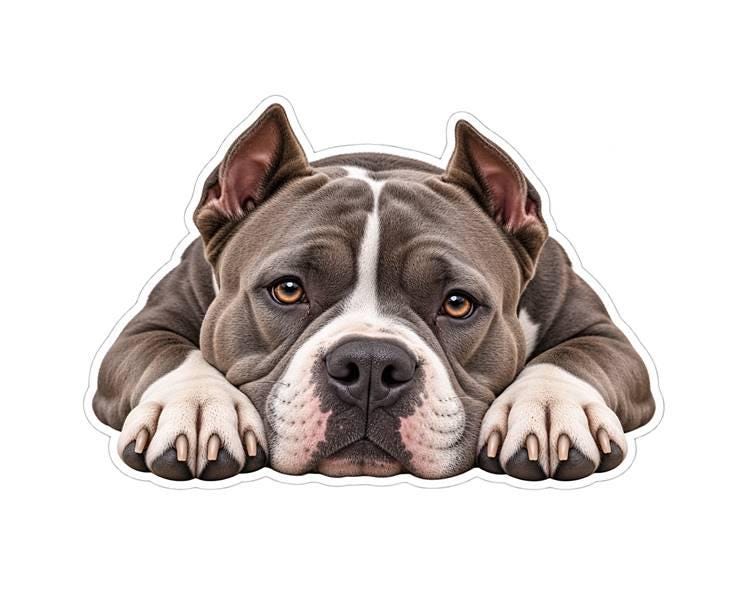 American Bully Sticker, Bully Dog Vinyl Decal, Waterproof Laminated Dog Sticker st 106