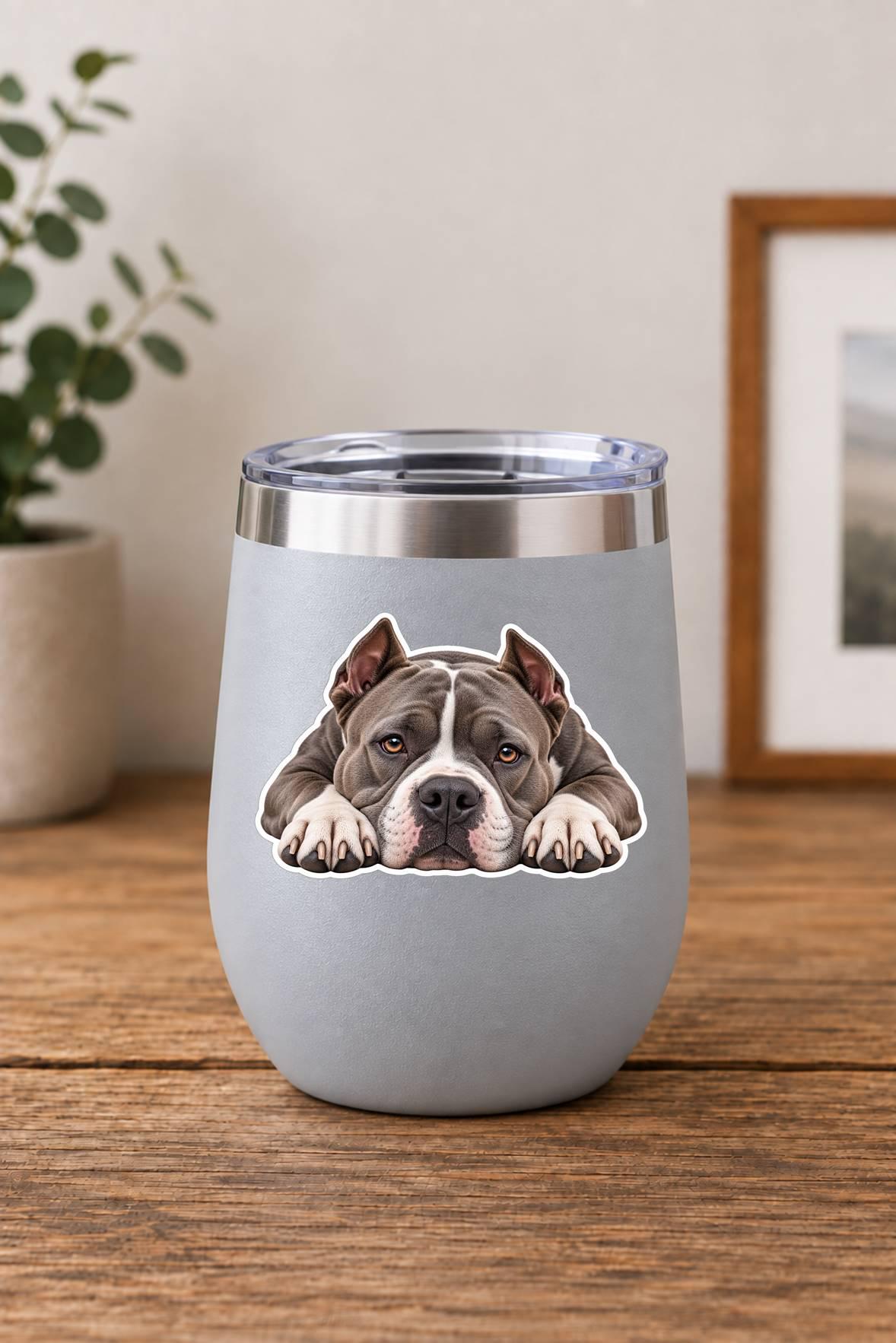 American Bully Sticker, Bully Dog Vinyl Decal, Waterproof Laminated Dog Sticker st 106