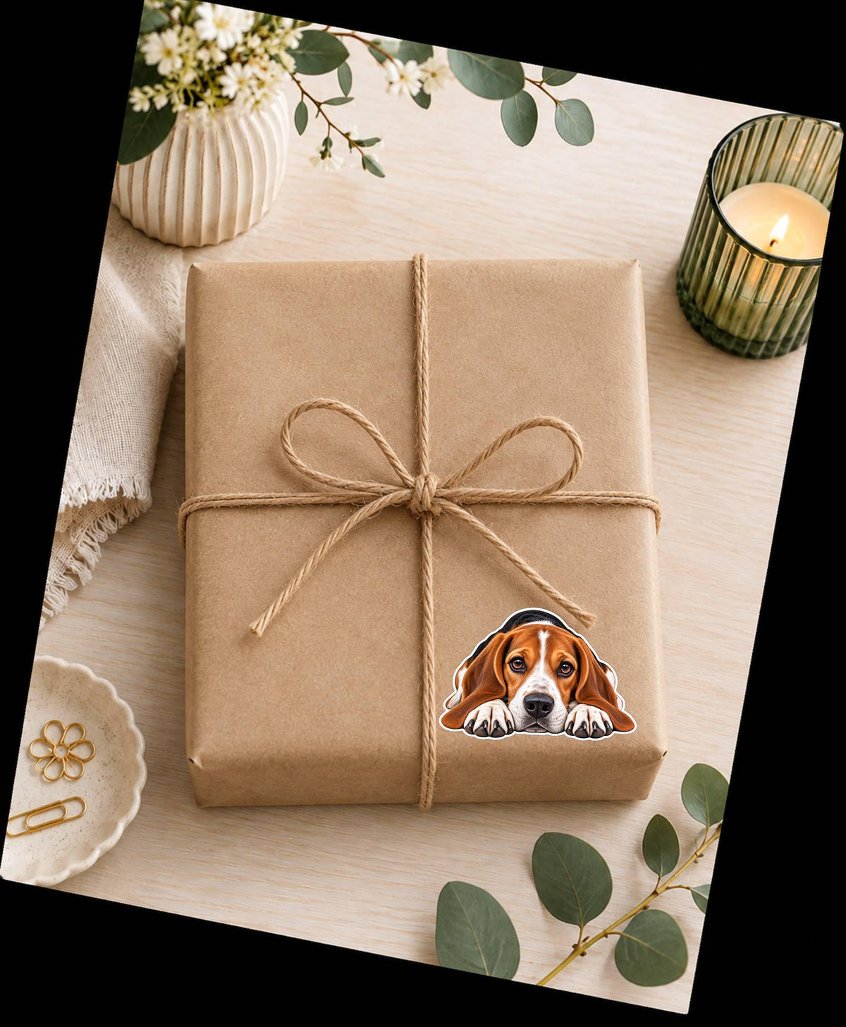 Beagle Sticker, Beagle Dog Vinyl Decal, Waterproof Laminated Hound Dog Sticker st 107