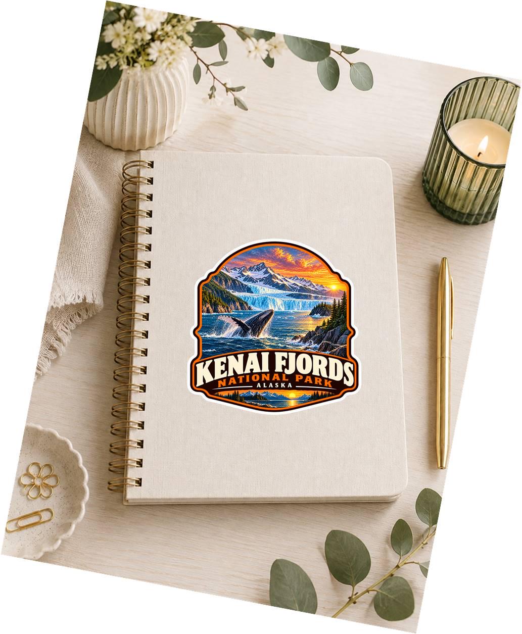 Kenai Fjords National Park Sticker | Alaska National Park Decal | Glacier Whale Sticker ST 162
