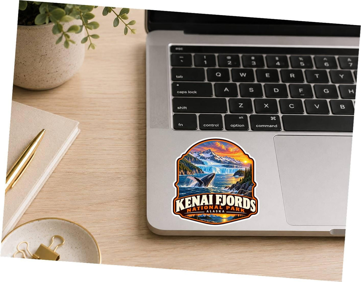 Kenai Fjords National Park Sticker | Alaska National Park Decal | Glacier Whale Sticker ST 162