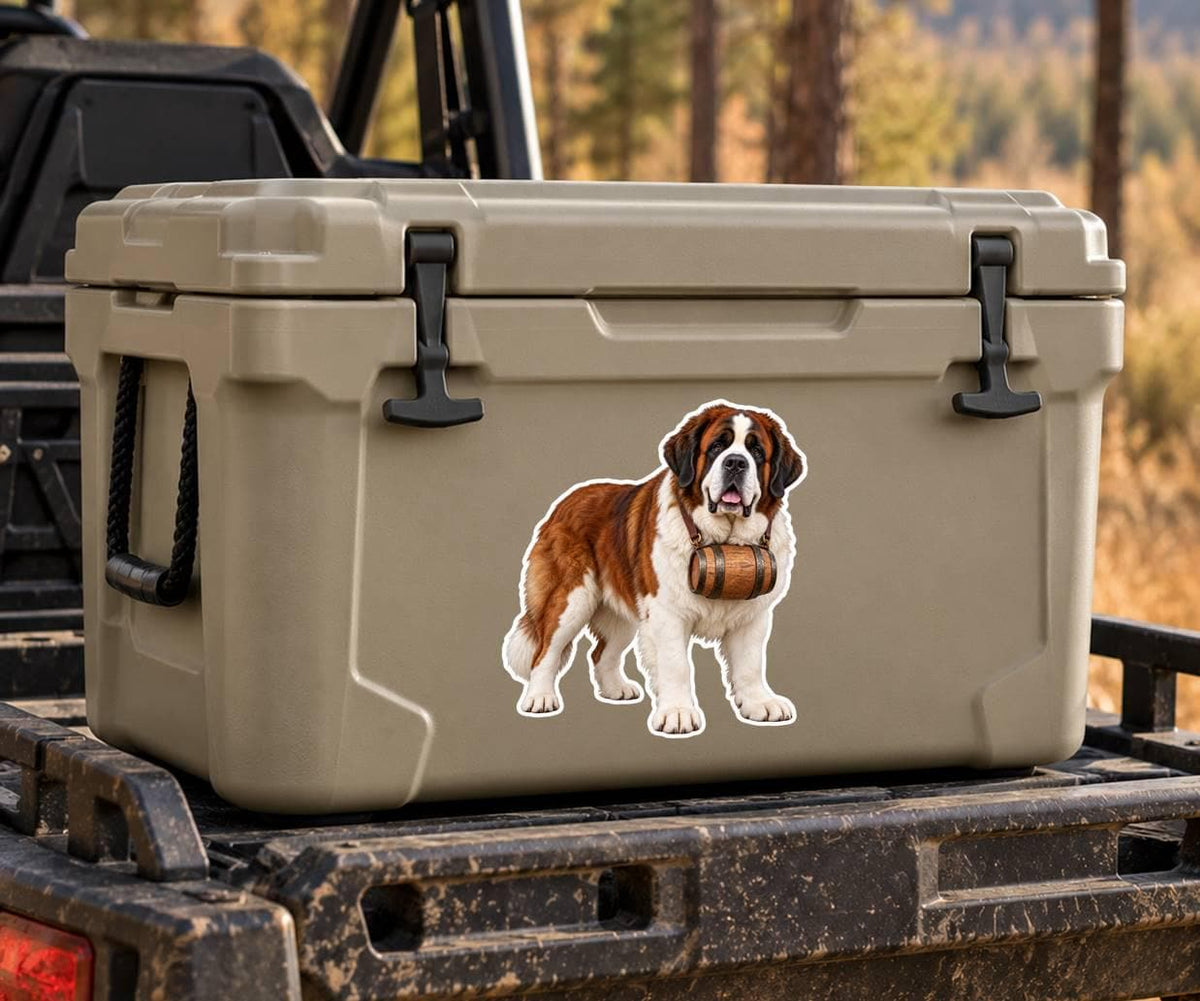 Saint Bernard Sticker | Whiskey Barrel Dog Decal | St Bernard Rescue Dog Sticker st 164