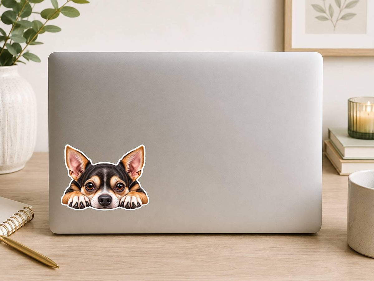 Chihuahua Sticker, Chihuahua Dog Vinyl Decal, Waterproof Laminated Dog Sticker st 109