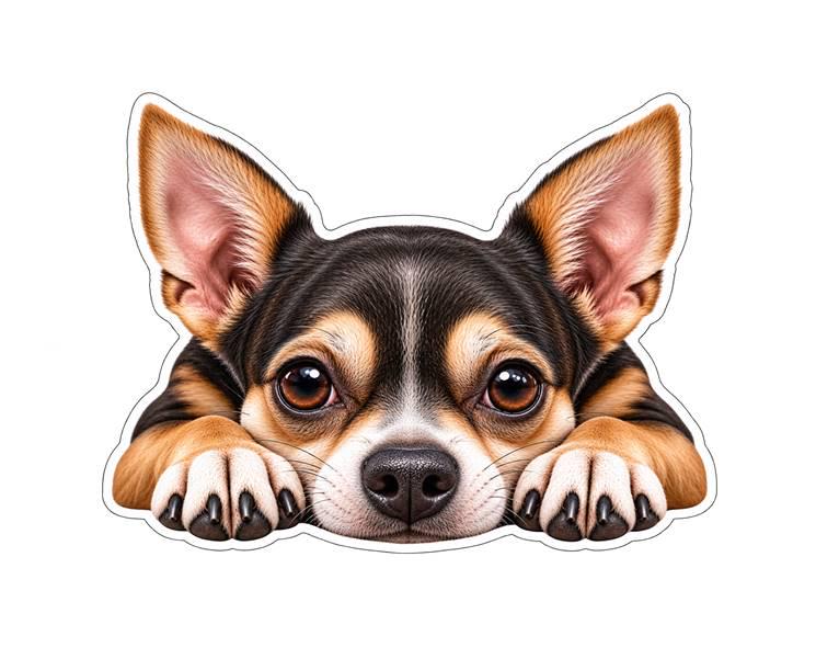 Chihuahua Sticker, Chihuahua Dog Vinyl Decal, Waterproof Laminated Dog Sticker st 109