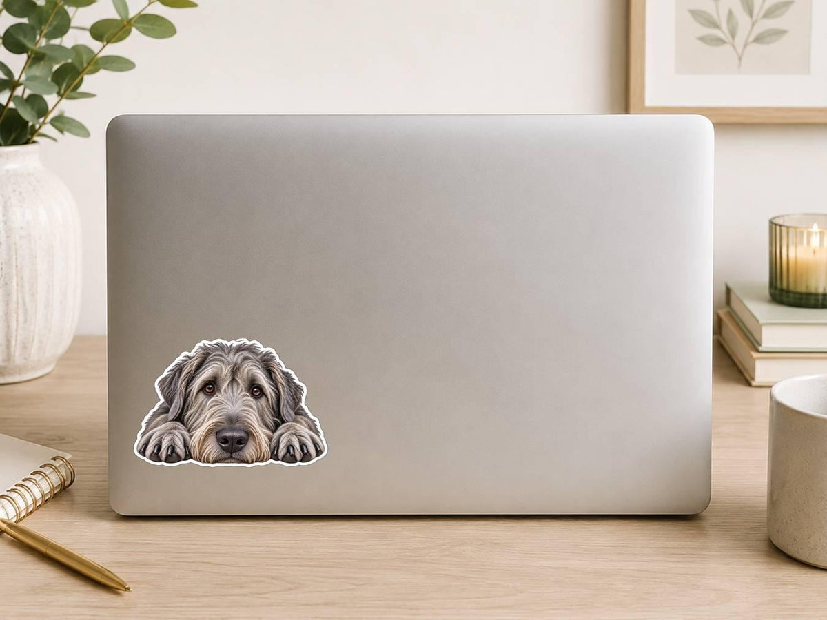 Irish Wolfhound Sticker, Irish Wolfhound Dog Vinyl Decal, Waterproof Laminated Dog Sticker st 111