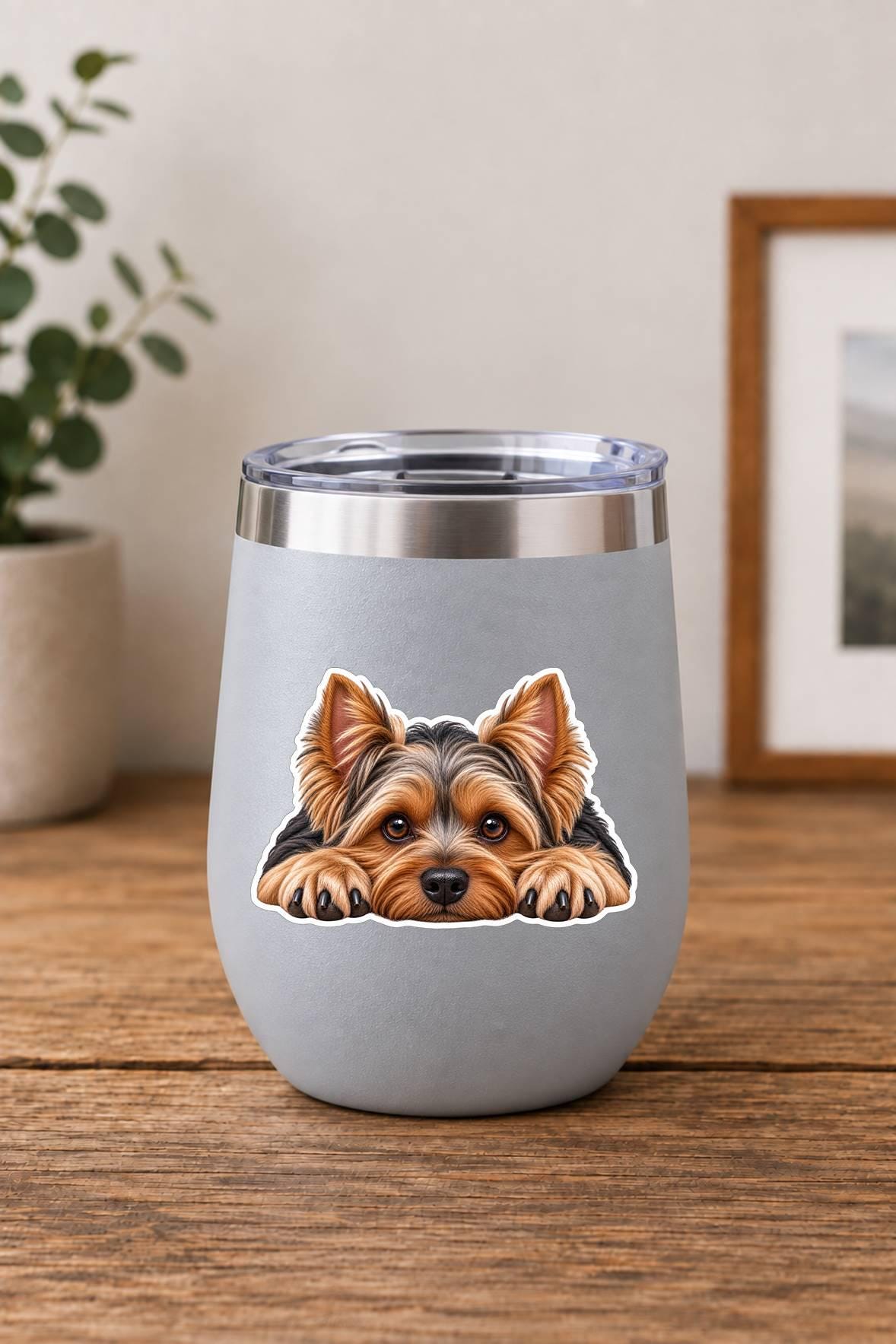 Yorkie Sticker, Yorkshire Terrier Dog Vinyl Decal, Waterproof Laminated Dog Sticker st 114