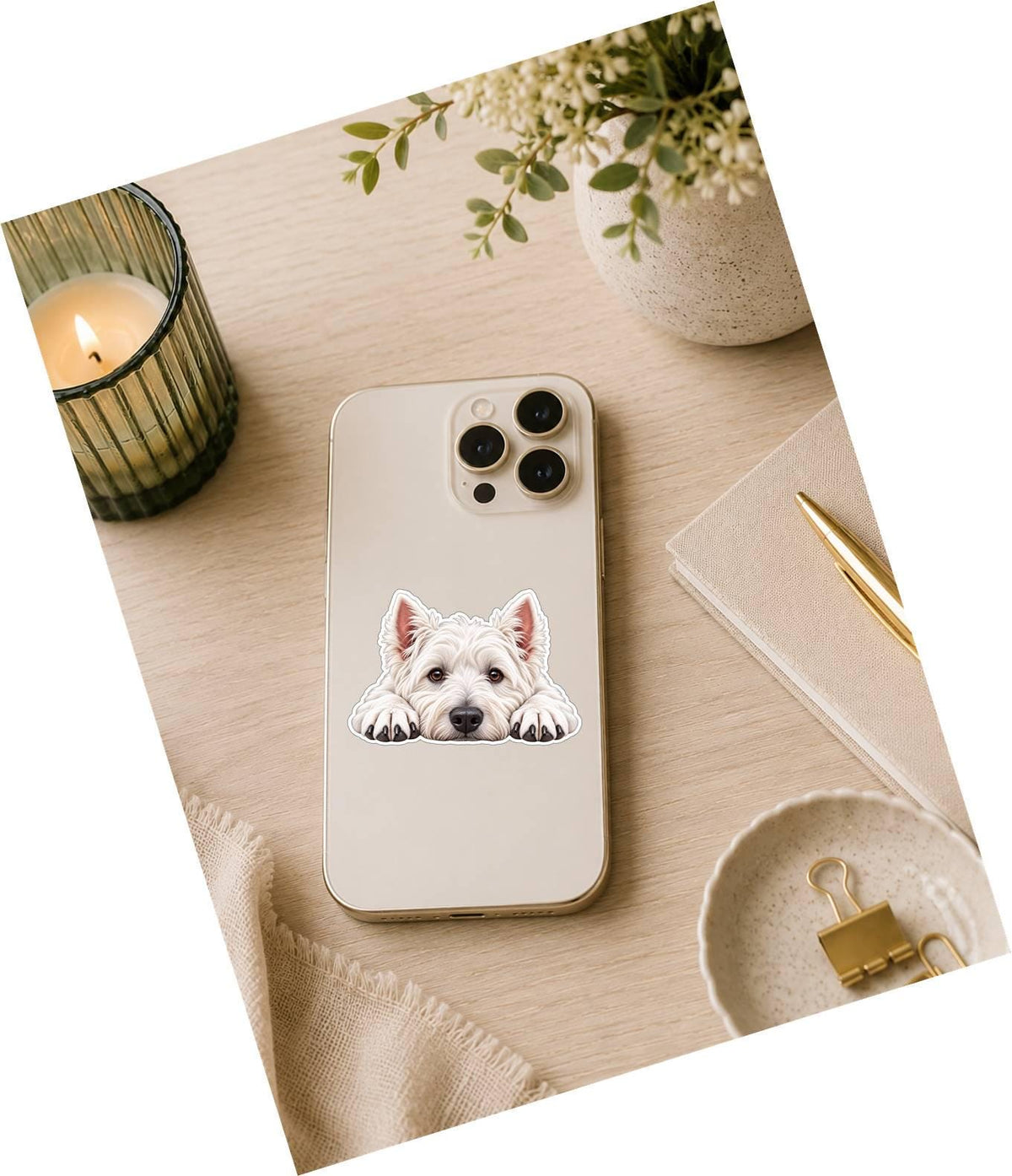 Westie Sticker, West Highland White Terrier Vinyl Decal, Waterproof Laminated Dog Sticker st 115
