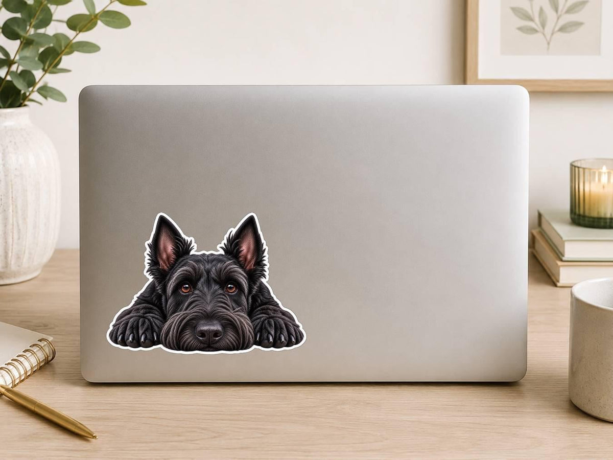 Scottie Dog Sticker, Scottish Terrier Vinyl Decal, Waterproof Laminated Dog Sticker st 116