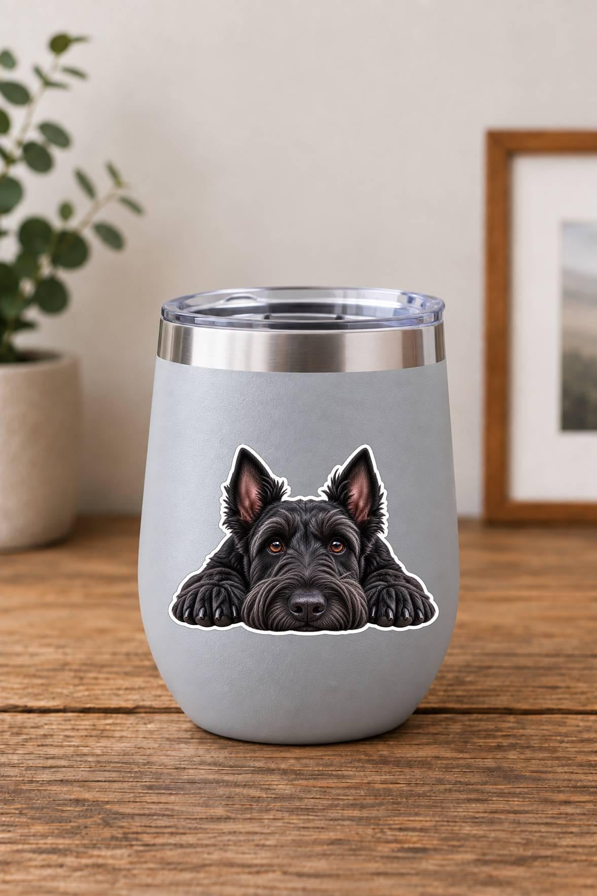 Scottie Dog Sticker, Scottish Terrier Vinyl Decal, Waterproof Laminated Dog Sticker st 116