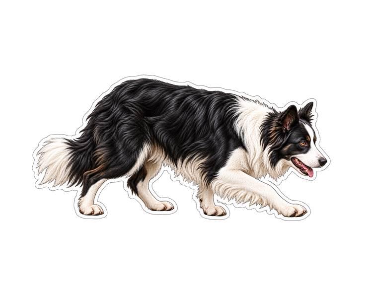 Border Collie Herding Sheep Stickers, Sheepdog Vinyl Decal, Farm Dog Sticker ST 120