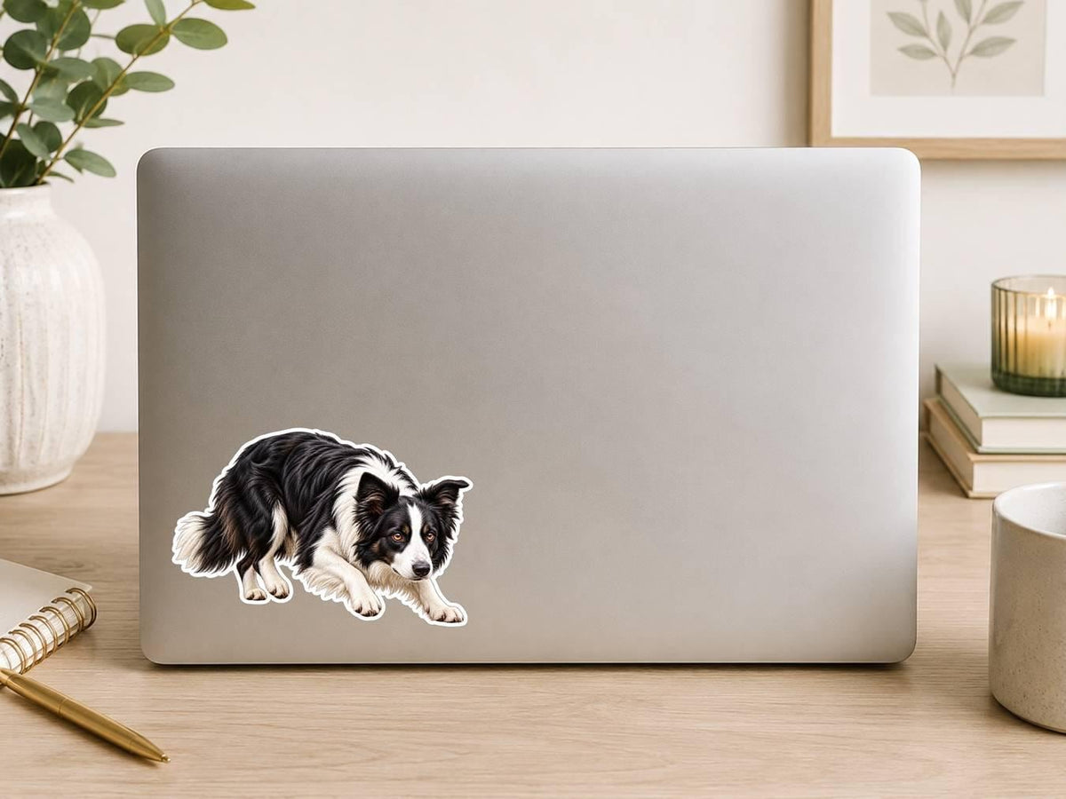 Border Collie Sticker, Border Collie Dog Vinyl Decal, Waterproof Laminated Dog Sticker st 121