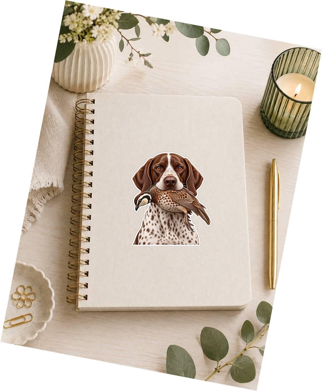 English Pointer Sticker, Pointer Hunting Dog Vinyl Decal, Quail Hunting Sticker ST 126