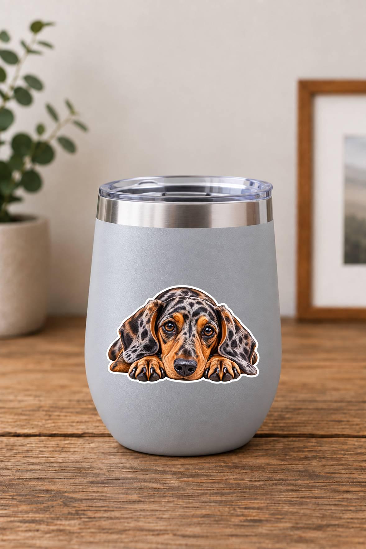 Dachshund Sticker, Choose Color, Waterproof Laminated Wiener Dog st 124
