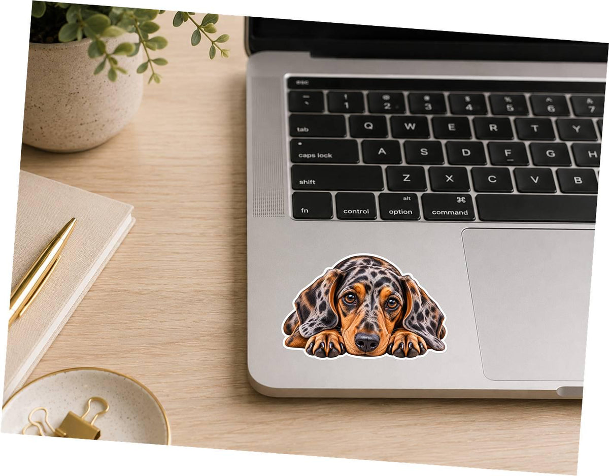 Dachshund Sticker, Choose Color, Waterproof Laminated Wiener Dog st 124