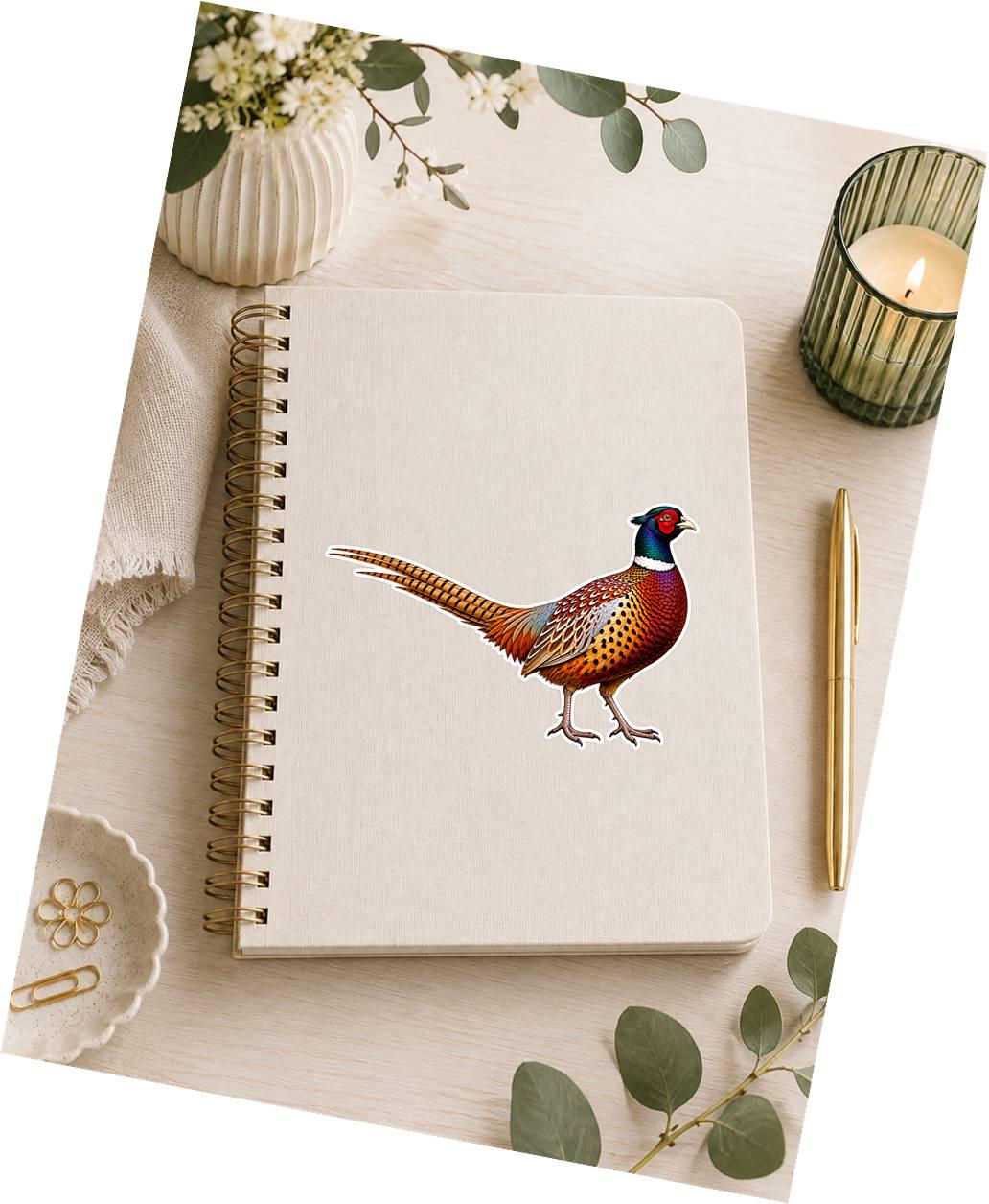 Pheasant Sticker, Ringneck Pheasant Vinyl Decal, Bird Hunting Sticker ST 130
