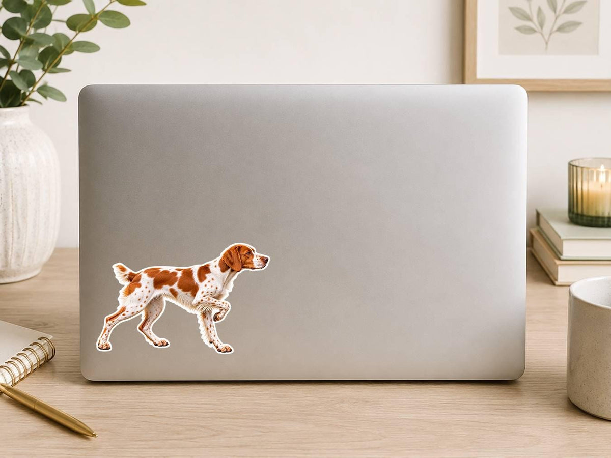 Brittany Spaniel Sticker, Brittany Hunting Dog Vinyl Decal, Bird Dog Sticker ST 127