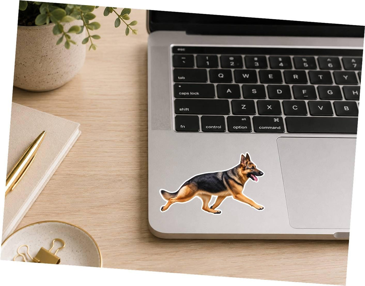 German Shepherd Sticker, GSD Dog Vinyl Decal, Waterproof Laminated Dog Sticker st 168