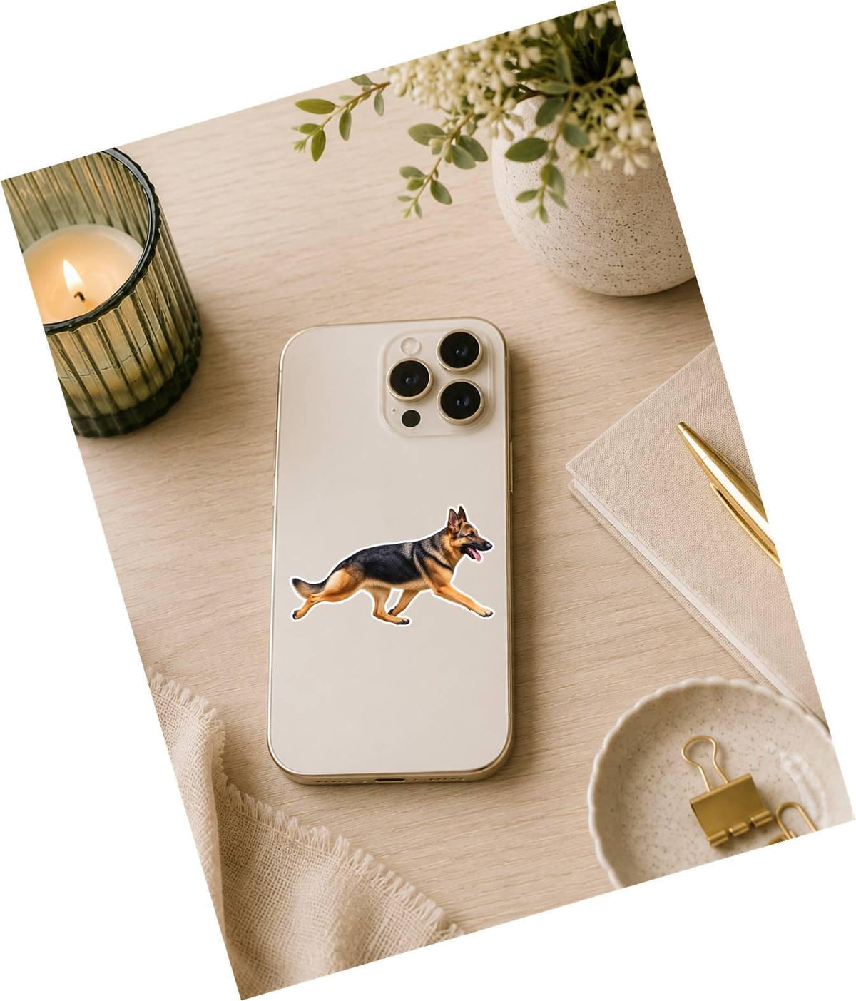 German Shepherd Sticker, GSD Dog Vinyl Decal, Waterproof Laminated Dog Sticker st 168