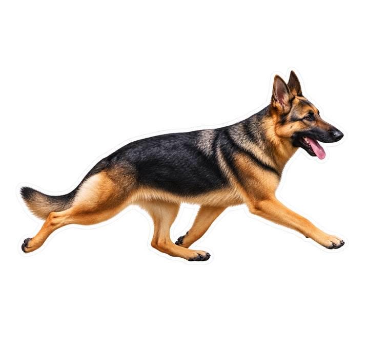 German Shepherd Sticker, GSD Dog Vinyl Decal, Waterproof Laminated Dog Sticker st 168