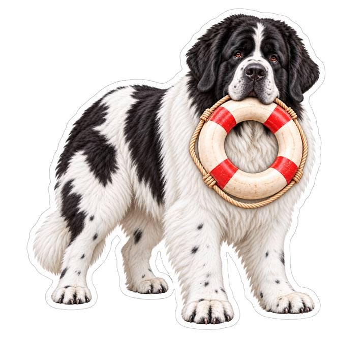 Newfoundland Dog Sticker, Newfie Vinyl Decal, Waterproof Laminated Dog Sticker 169