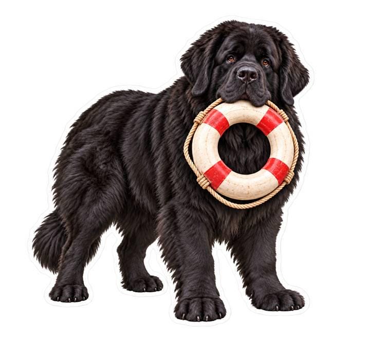 Newfoundland Dog Sticker, Newfie Vinyl Decal, Waterproof Laminated Dog Sticker 169
