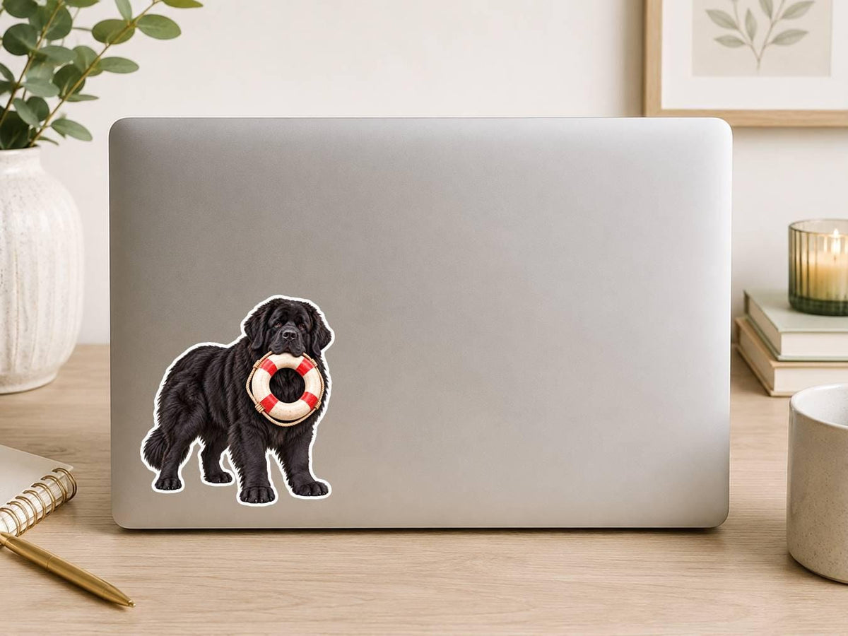 Newfoundland Dog Sticker, Newfie Vinyl Decal, Waterproof Laminated Dog Sticker 169