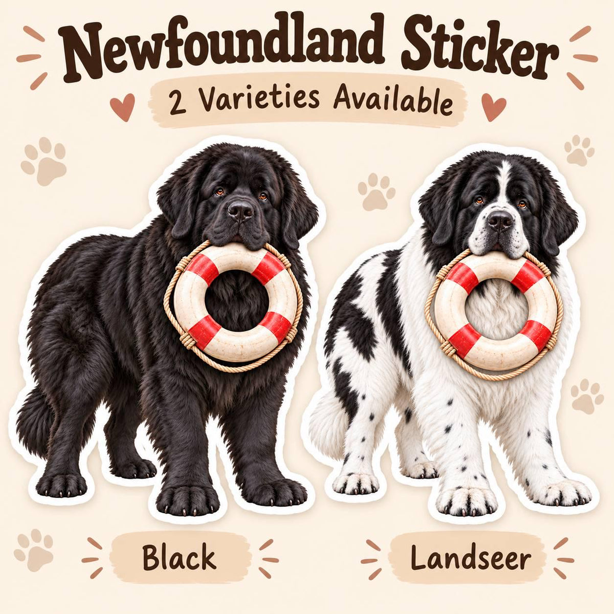 Newfoundland Dog Sticker, Newfie Vinyl Decal, Waterproof Laminated Dog Sticker 169