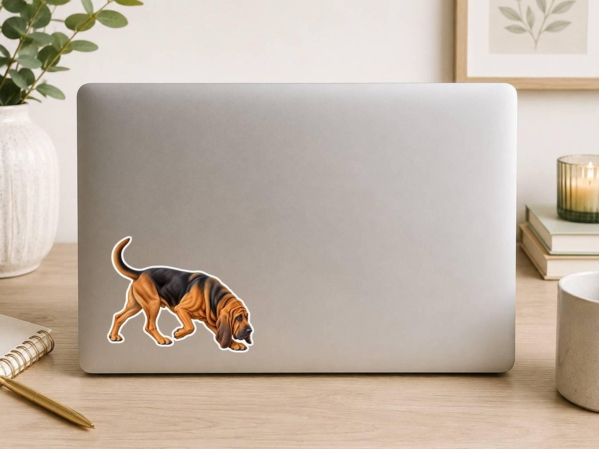 Bloodhound Sticker, Bloodhound Dog Vinyl Decal Waterproof Laminated Dog Sticker ST 165