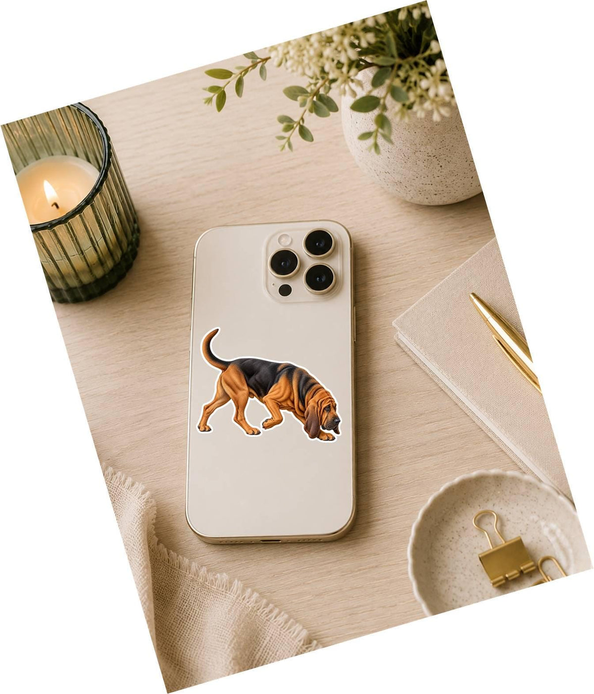 Bloodhound Sticker, Bloodhound Dog Vinyl Decal Waterproof Laminated Dog Sticker ST 165