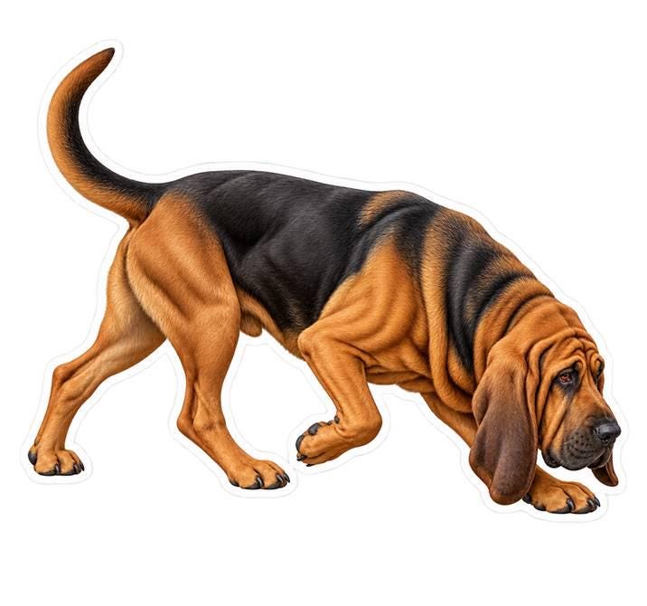 Bloodhound Sticker, Bloodhound Dog Vinyl Decal Waterproof Laminated Dog Sticker ST 165