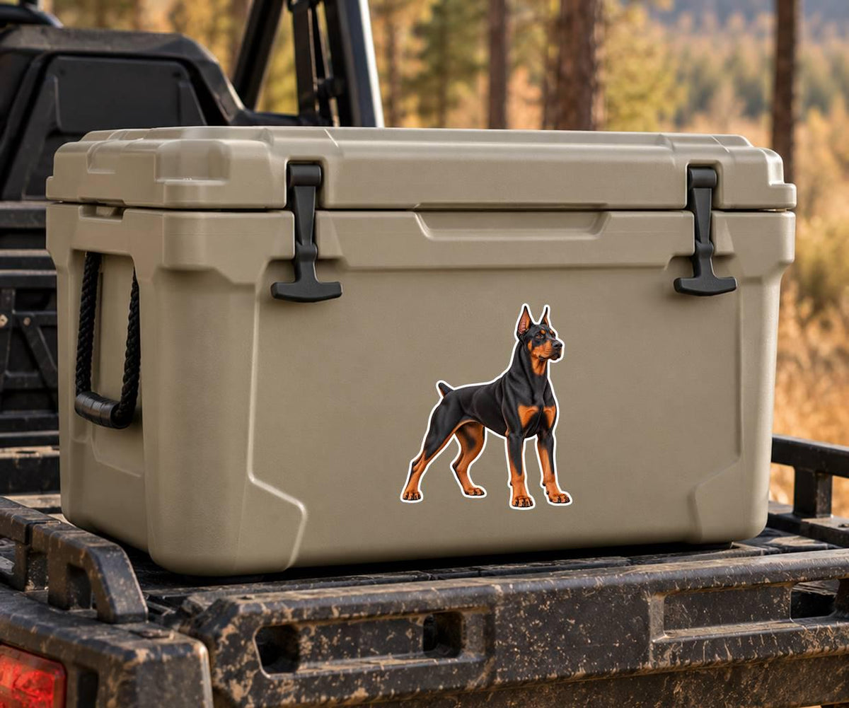 Doberman Pinscher Sticker, Doberman Dog Vinyl Decal, Waterproof Laminated Dog Sticker st 173
