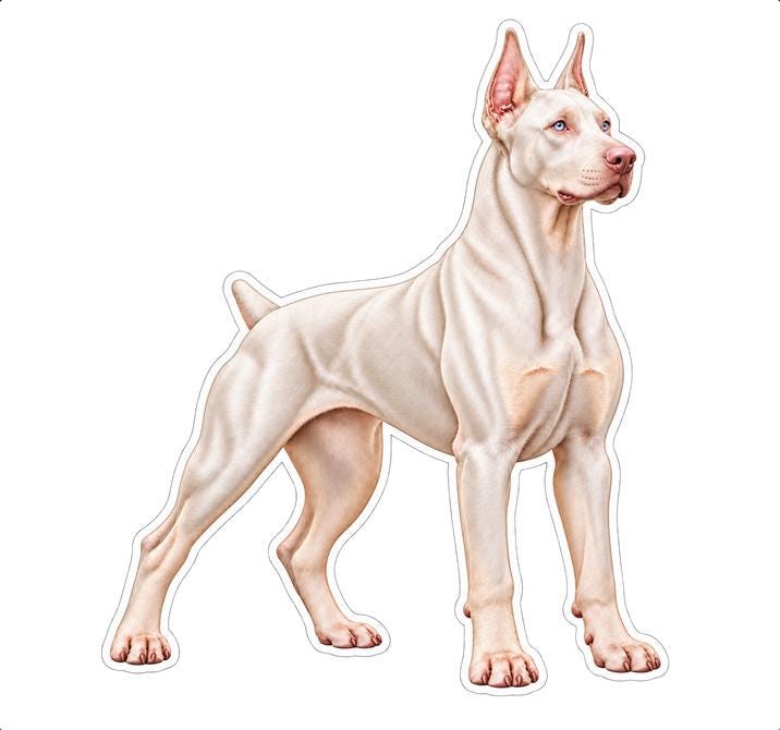 Doberman Pinscher Sticker, Doberman Dog Vinyl Decal, Waterproof Laminated Dog Sticker st 173