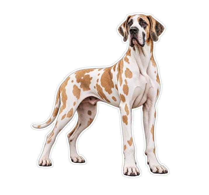Great Dane Sticker, Great Dane Dog Vinyl Decal, Waterproof Laminated Dog Sticker st 174