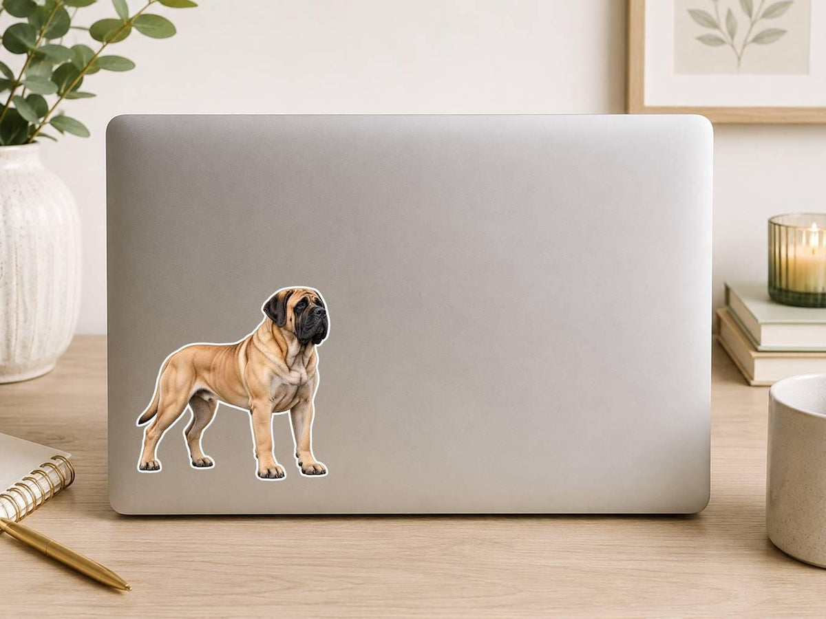 English Mastiff Sticker, Mastiff Dog Vinyl Decal, Waterproof Laminated Dog Sticker ST 177