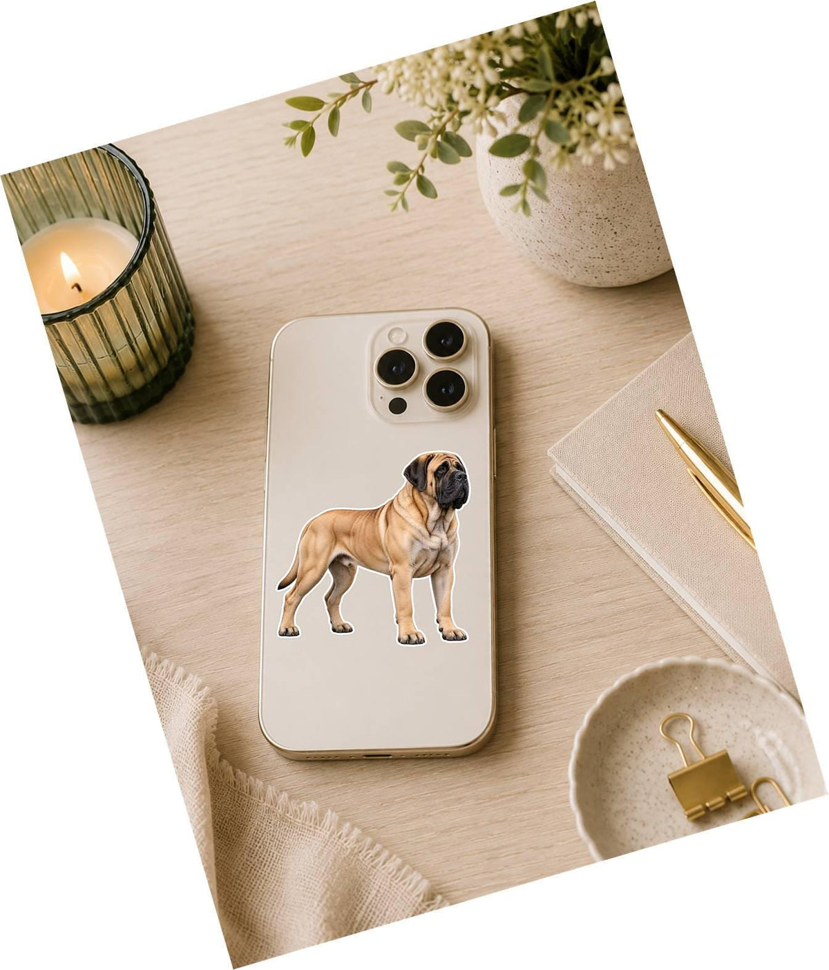 English Mastiff Sticker, Mastiff Dog Vinyl Decal, Waterproof Laminated Dog Sticker ST 177