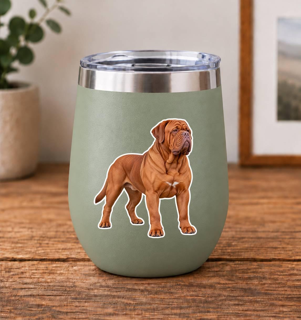 Dogue de Bordeaux Sticker, French Mastiff Dog Vinyl Decal, Waterproof Laminated Dog Sticker ST 178