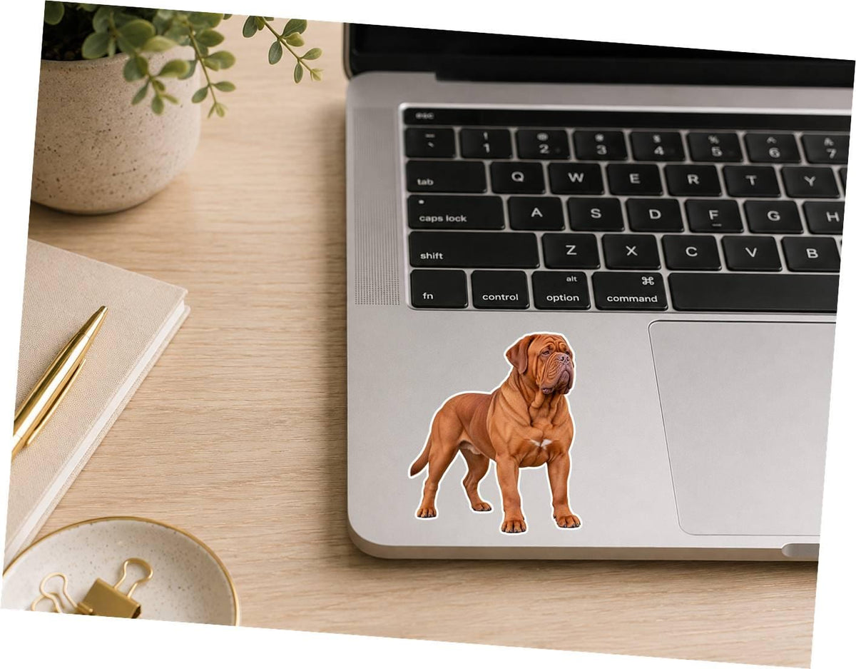 Dogue de Bordeaux Sticker, French Mastiff Dog Vinyl Decal, Waterproof Laminated Dog Sticker ST 178
