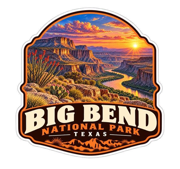 Big Bend National Park Sticker, Texas Travel Vinyl Decal, National Park Sticker ST 136