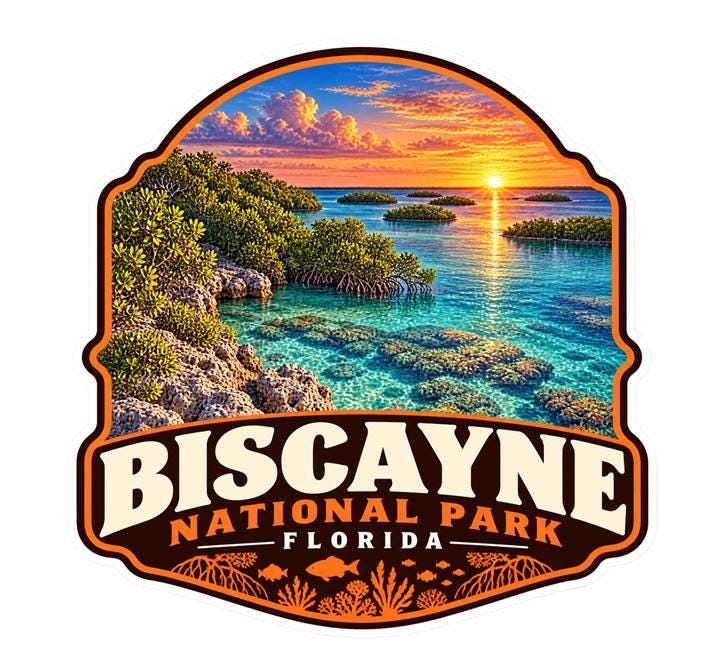 Biscayne National Park Sticker, Florida Keys Travel Vinyl Decal, National Park Sticker ST 137