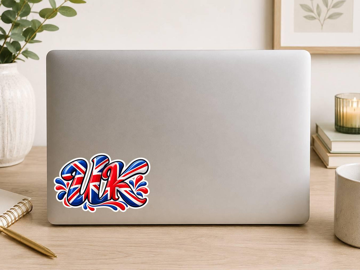 UK Sticker, United Kingdom Vinyl Decal, British Flag Waterproof Sticker ST 187