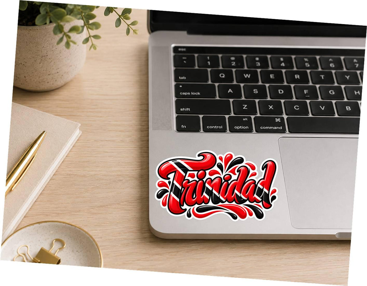 Trinidad Sticker, Trinidad and Tobago Vinyl Decal, Caribbean Flag Waterproof Sticker ST 188
