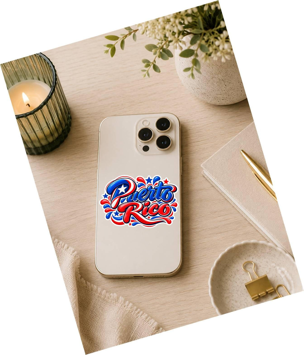 Puerto Rico Sticker, Puerto Rican Flag Vinyl Decal, Boricua Waterproof Sticker ST 189