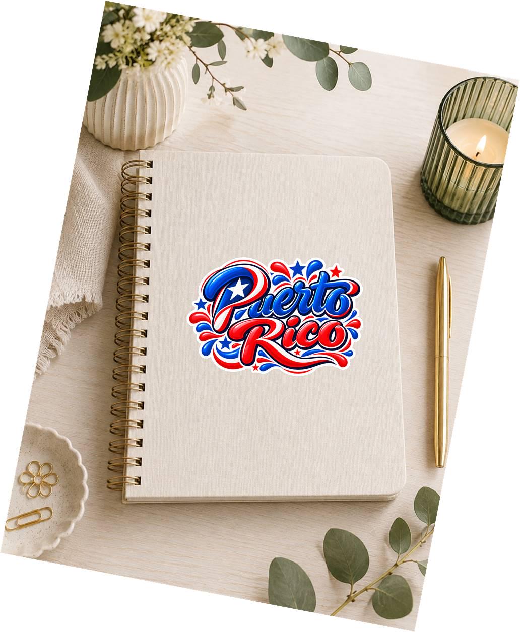 Puerto Rico Sticker, Puerto Rican Flag Vinyl Decal, Boricua Waterproof Sticker ST 189