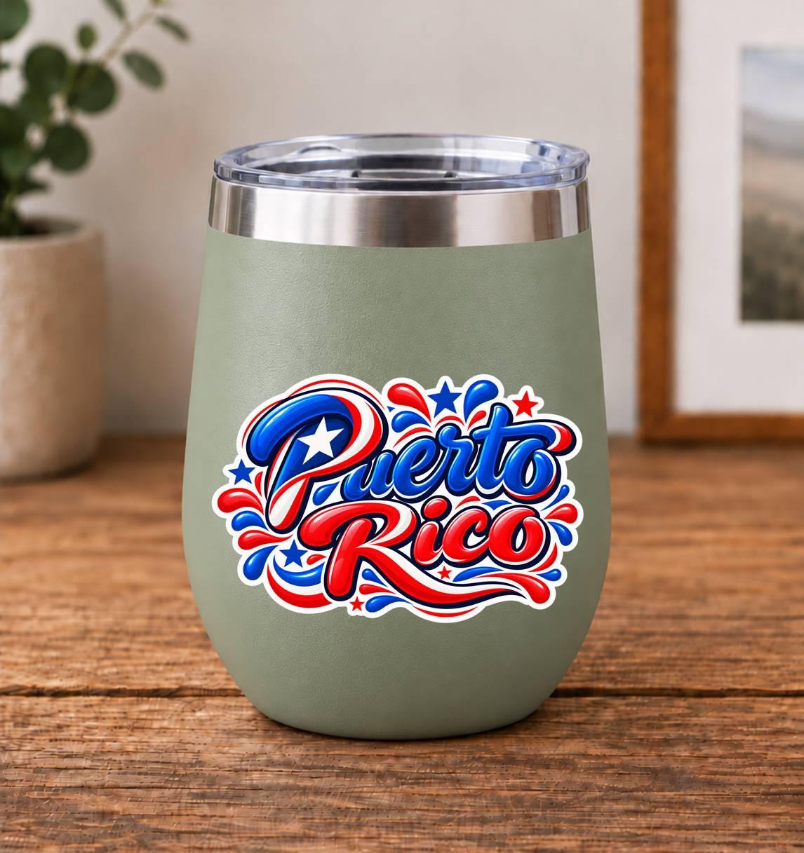 Puerto Rico Sticker, Puerto Rican Flag Vinyl Decal, Boricua Waterproof Sticker ST 189