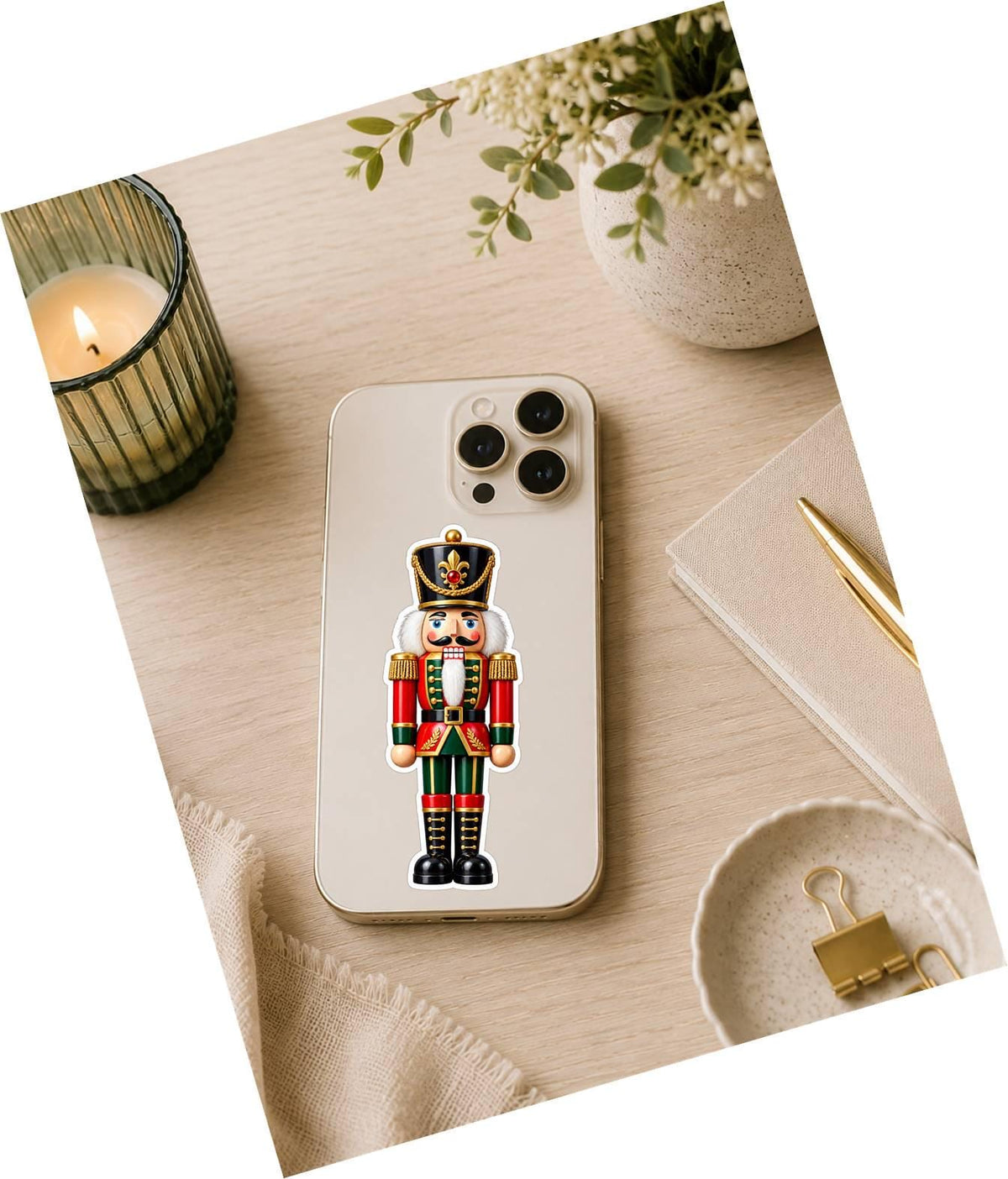 Nutcracker Sticker, Christmas Nutcracker Vinyl Decal, Waterproof Laminated Holiday Sticker ST 193