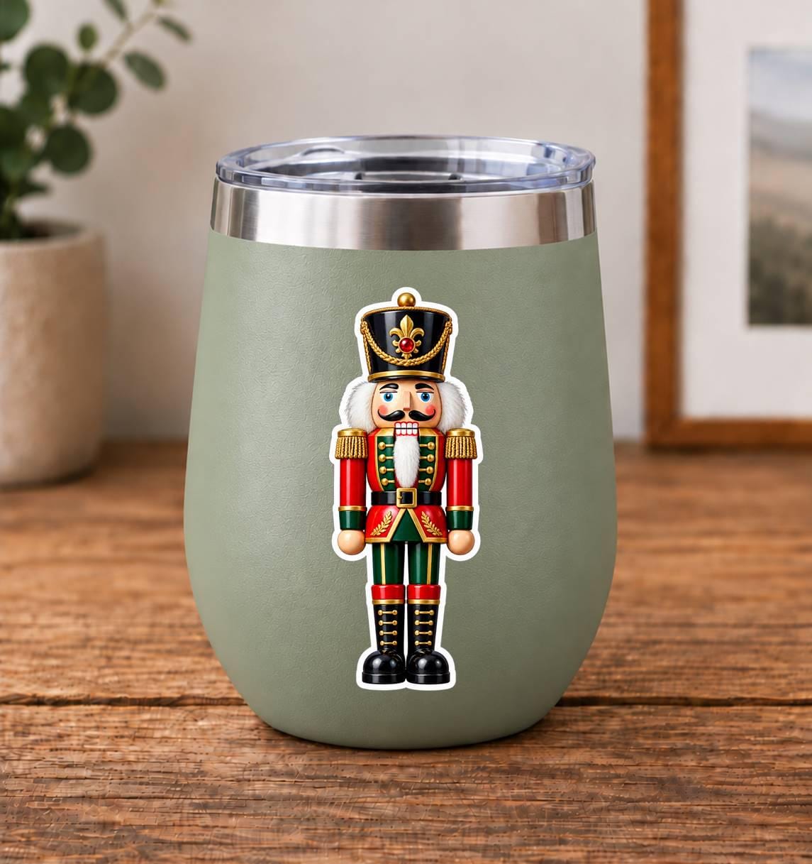 Nutcracker Sticker, Christmas Nutcracker Vinyl Decal, Waterproof Laminated Holiday Sticker ST 193