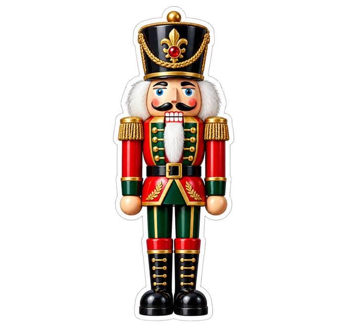 Nutcracker Sticker, Christmas Nutcracker Vinyl Decal, Waterproof Laminated Holiday Sticker ST 193