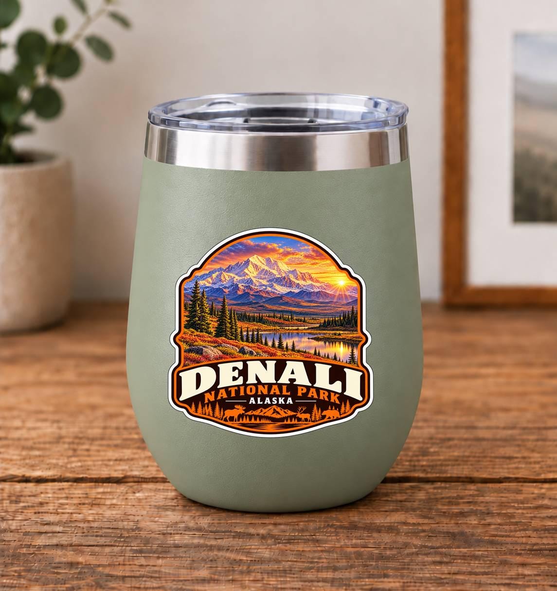 Denali National Park Sticker, Alaska Travel Vinyl Decal, National Park Sticker ST 146